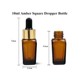 Amber Square Empty Glass Bottle with Black Silicon Teat