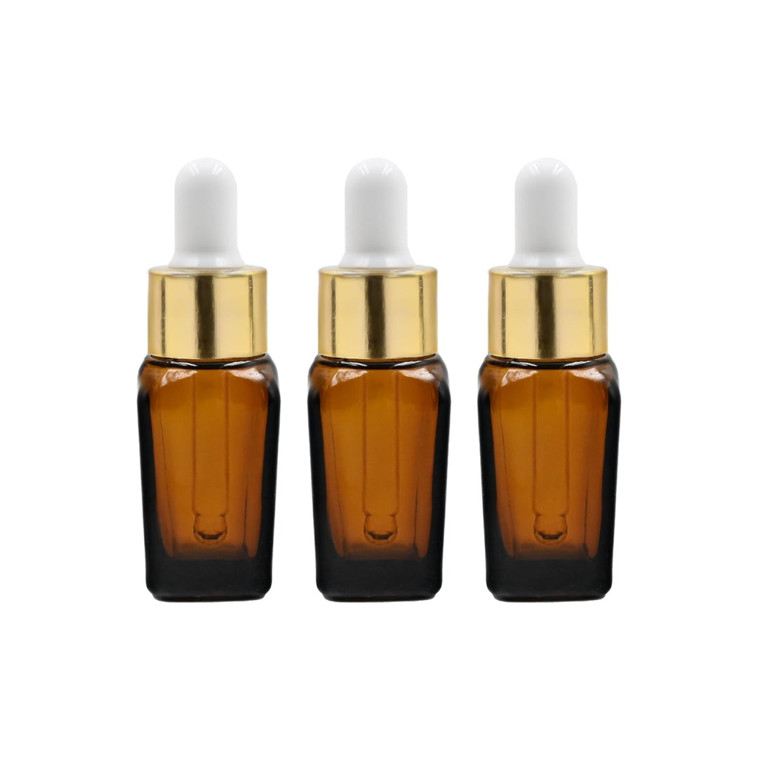 Amber Square Empty Glass Bottle with White Silicon Teat