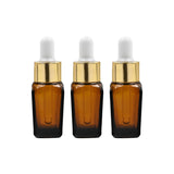 Amber Square Empty Glass Bottle with White Silicon Teat