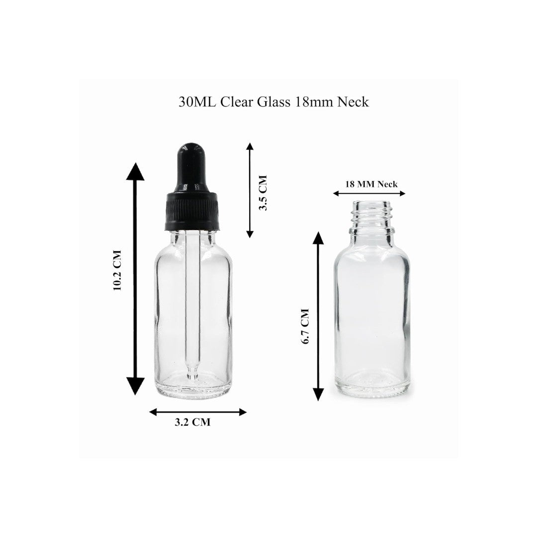 Clear Round Glass Dropper Bottle with Knurling Sleeve