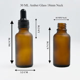 Amber Round Frosted Glass Dropper Bottle with Knurling Sleeve