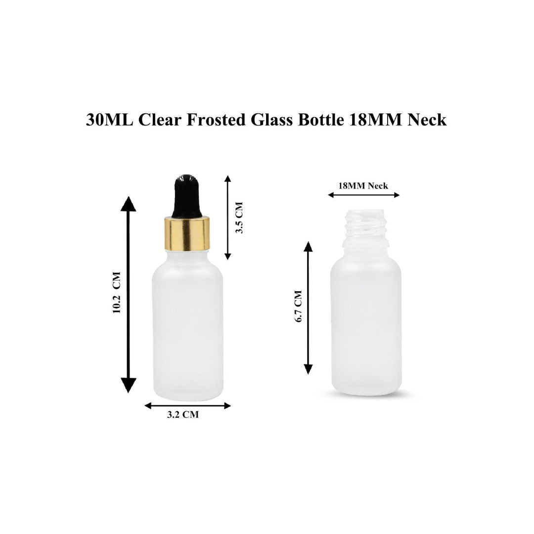 Clear Frosted Round Empty Glass Bottle with Black Silicon Teat