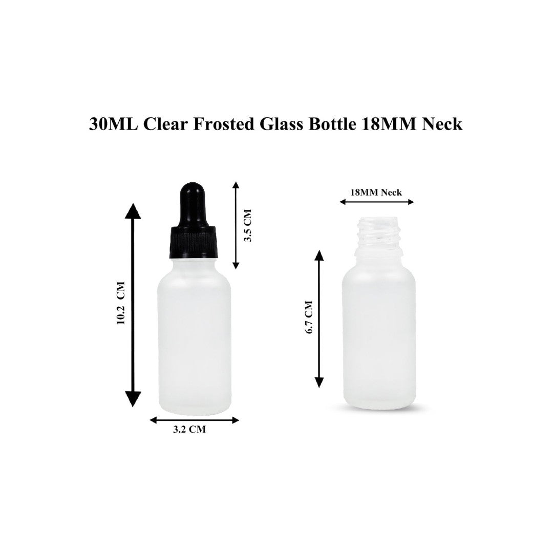 Clear Frosted Round Empty Glass Bottle with Knurling Sleeve
