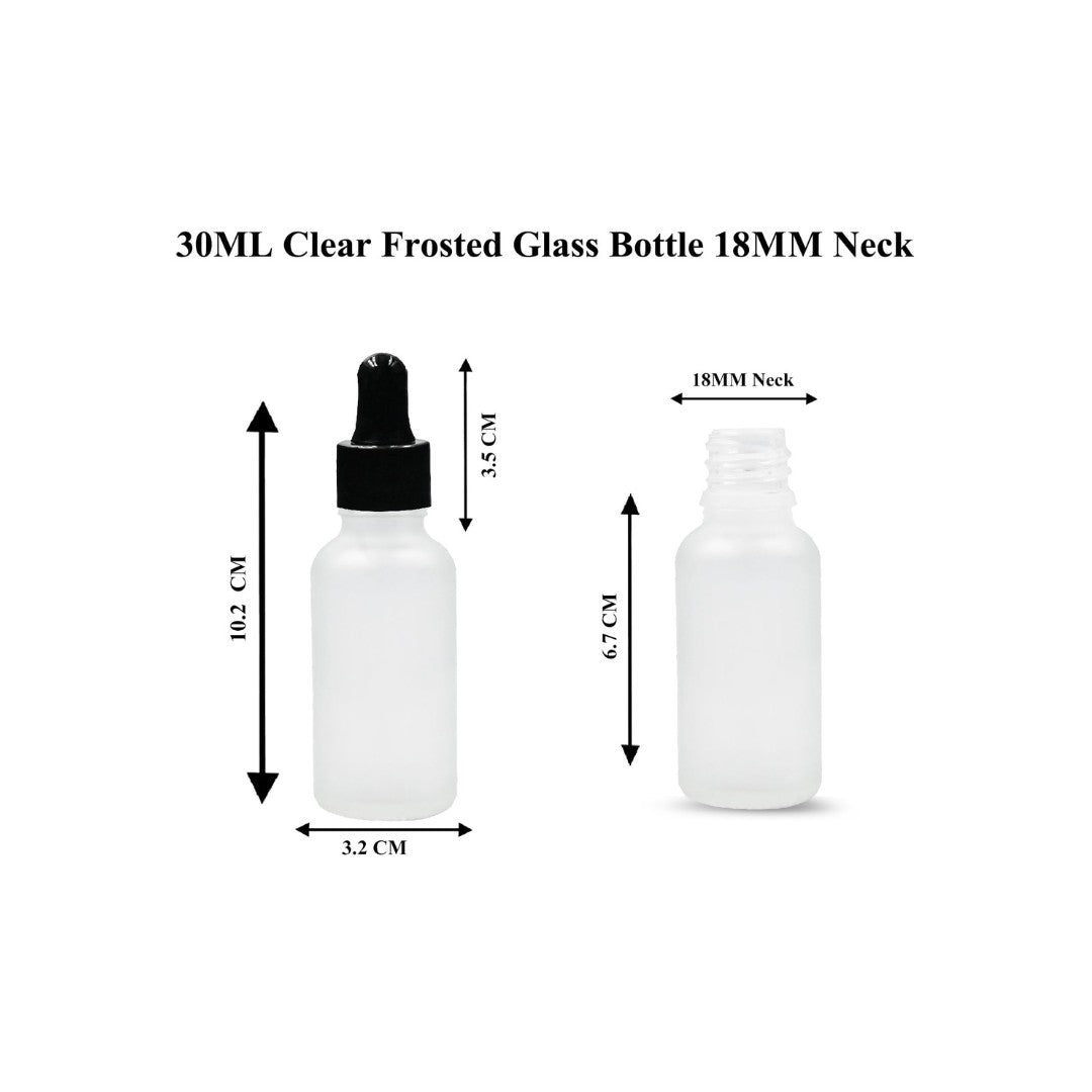 Clear Frosted Round Empty Glass Bottle with Smooth Sleeve