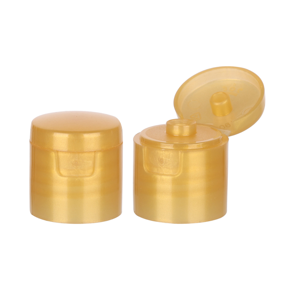 Gold Glossy Flip-Top Cap for PET Bottles