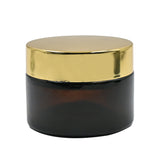 Amber Round Empty Glass Cosmetic Cream Container jar