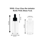 Clear Flat Shoulder Round Empty Glass Bottle with Smooth Sleeve