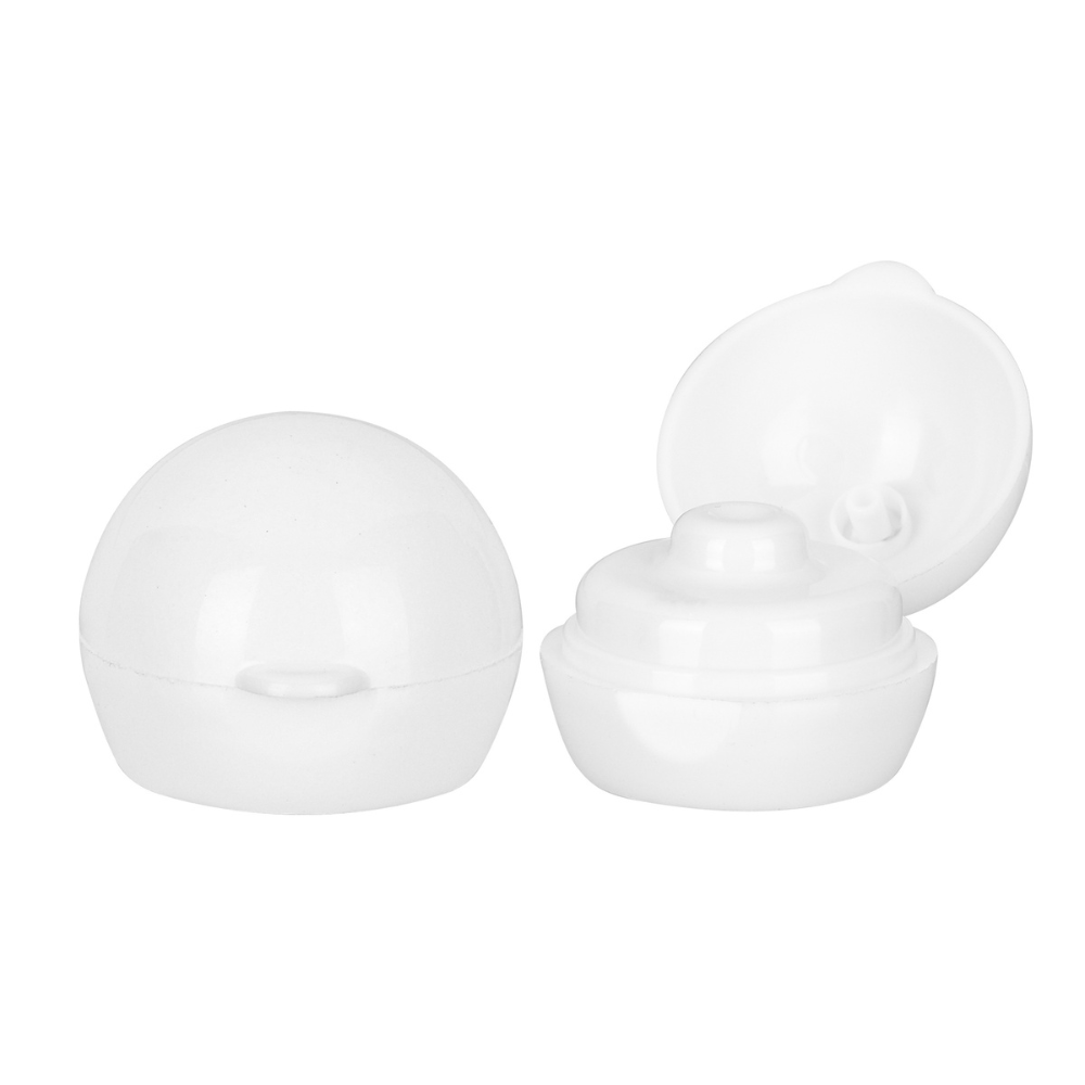 White Glossy Cosmetic Jar PET bottle Cap with Inner Flip-Top Lid