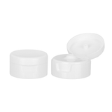White Glossy Low-Profile Flip-Top PET Bottle Caps