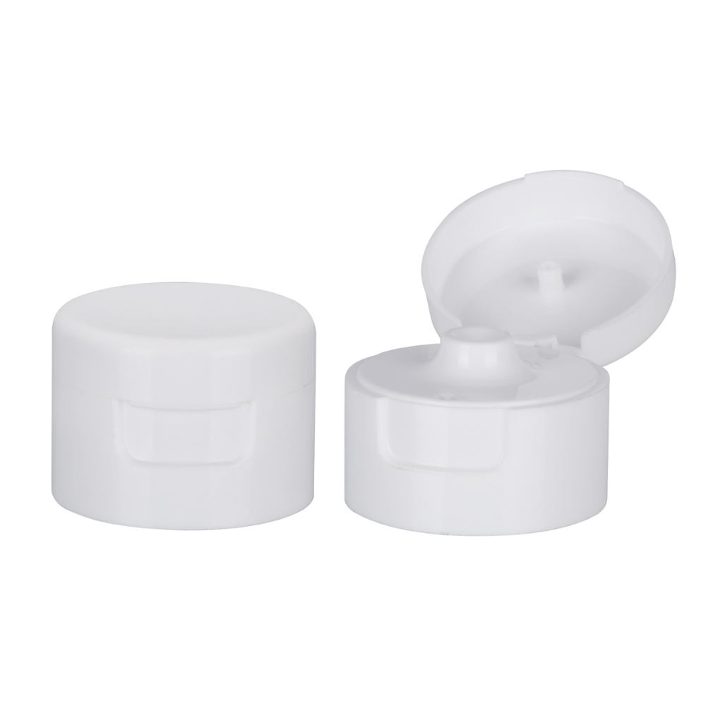 White Glossy Reinforced Flip-Top PET Bottle Caps