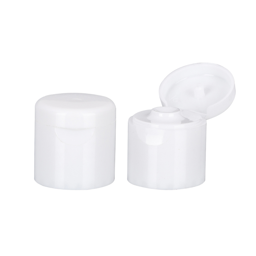 White Glossy Rounded Flip-Top PET Bottle Caps