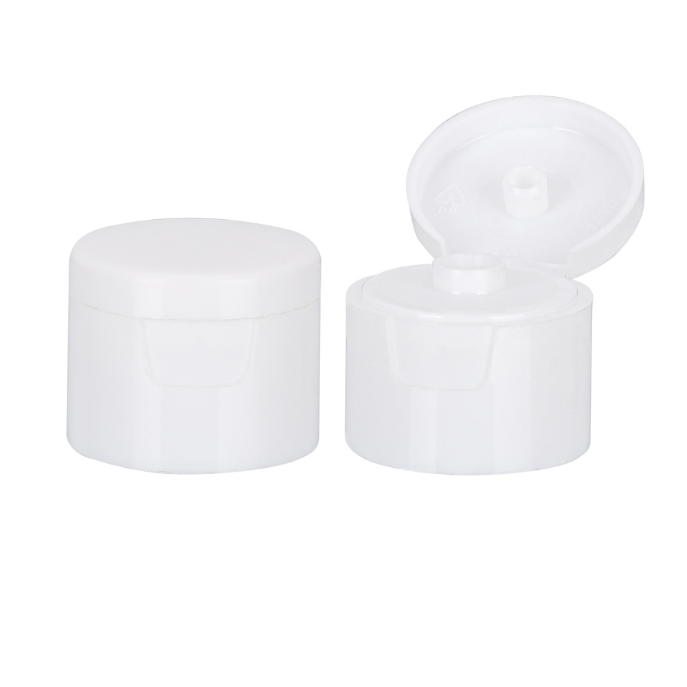 White Glossy Tall Flip-Top PET Bottle Caps
